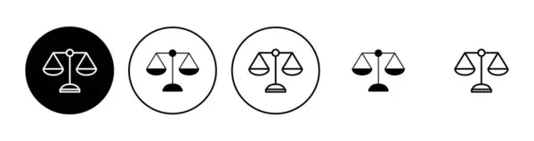 Jeu Icônes Échelles Icône Balance Poids Icône Échelle Droit Justice — Image vectorielle