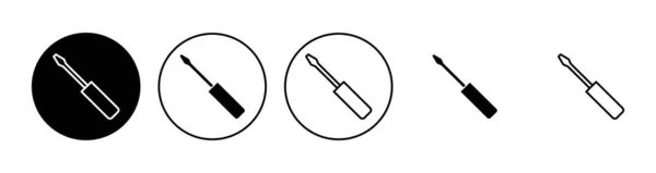 Schraubenzieher Icon Set Symbolvektor Für Werkzeuge — Stockvektor