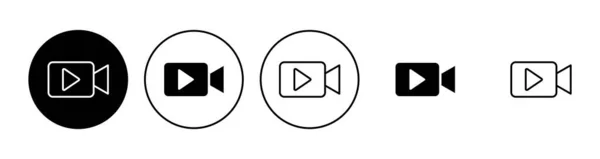 Video Icon Set Video Camera Icon Vector Movie Sign Cinema — Stock Vector