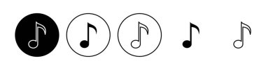 Müzik ikonu seti. nota simgesi vektörü