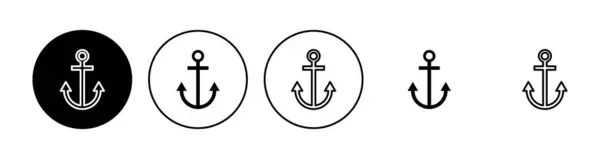 Набір Значків Якоря Логотип Символу Якоря Якір Морська Ікона — стоковий вектор