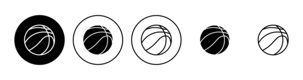 Zestaw Ikon Koszykówki Ikona Koszykówki Logo Koszykówki Wektor Ikona — Wektor stockowy