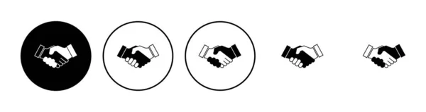 Handschlag Symbol Gesetzt Geschäftlicher Händedruck Kontaktvereinbarung — Stockvektor