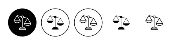 Набір Піктограм Масштабу Значок Масштабу Ваги Значок Масштабу Закону Юстиції — стоковий вектор
