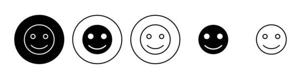 Zestaw Ikon Uśmiechu Uśmiech Ikona Emotikony Informacje Zwrotne — Wektor stockowy