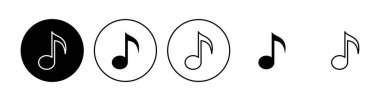 Müzik ikonu seti. nota simgesi vektörü
