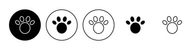 Paw simgesi hazır. Pençe izi ikon vektörü. köpek ya da kedi pençesi