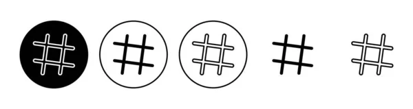 Ikona Hashtagu Nastavena Symbol Hashtag — Stockový vektor