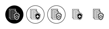 Tıbbi sigorta ikonu seti. sağlık sigortası simgesi