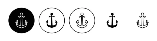 Conjunto Iconos Ancla Logo Del Símbolo Del Ancla Ancla Icono — Vector de stock