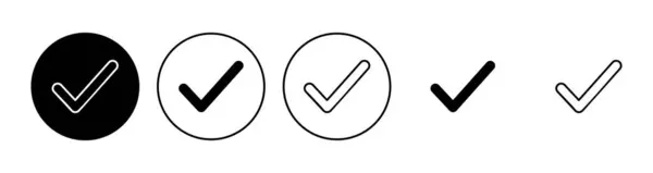 Comprueba Set Marcas Comprobar Icono Marca Marca Garrapata Vector Símbolo — Archivo Imágenes Vectoriales