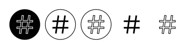Σύνολο Εικονιδίων Hashtag Σύμβολο Ετικέτας Hashtag — Διανυσματικό Αρχείο