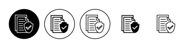 Icona Assicurativa Impostata Vettore Simbolo Assicurativo — Vettoriale Stock