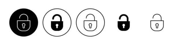 ロックアイコンセット 南京錠のアイコンベクトル 暗号化アイコン セキュリティシンボル — ストックベクタ