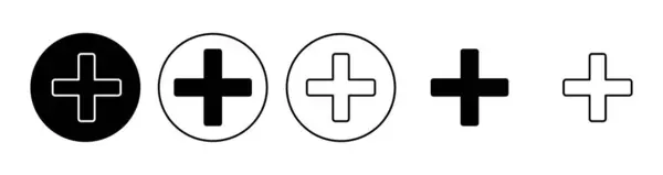 Icon Set Vorhanden Symbol Hinzufügen — Stockvektor
