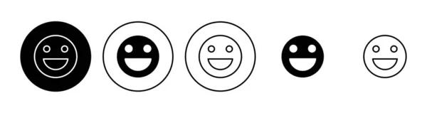Smile Icon Gesetzt Smile Emoticon Symbol Feedback — Stockvektor