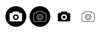 Kamera simgesi ayarlandı. Fotoğraf makinesi simgesi. kamera fotoğrafçılık simgesi.