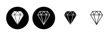 Elmas simgesi seti. Elmas mücevher vektör simgesi.