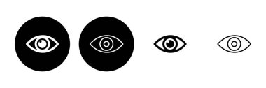 Göz simgesi ayarlandı. Göz vektör simgesi. Bak ve Görüş simgesi. 