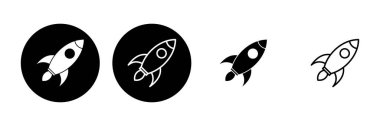 Roket ikonu hazır. Başlangıç simgesi vektörü. 