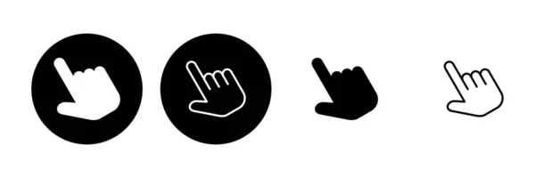 Hand Click Icon Set Pointer Icon Vector Hand Cursor Icon — Stock Vector