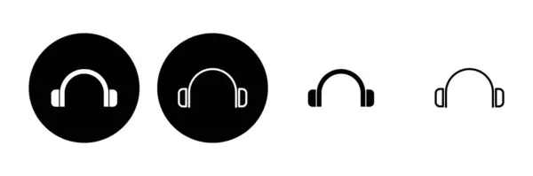 Headphone Icon Set Headvector Icon Symbols — Stock Vector