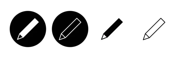 铅笔图标设置 笔的符号 编辑图标向量 — 图库矢量图片