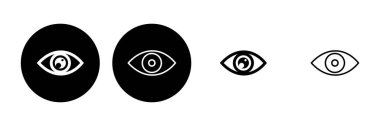 Göz simgesi ayarlandı. Göz vektör simgesi. Bak ve Görüş simgesi. 