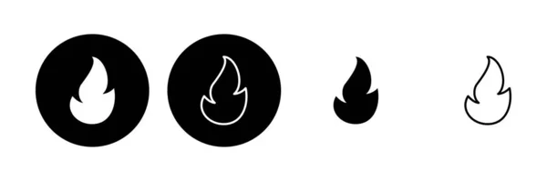 Набір Піктограм Вогню Вогонь Вектор Значок — стоковий вектор