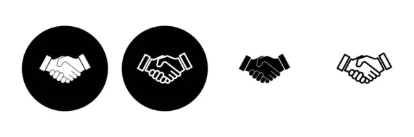 握手图标设置 商业握手 接触协议 — 图库矢量图片