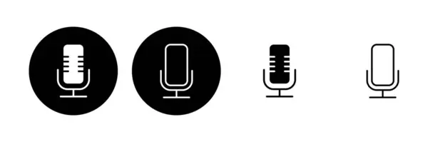 Mikrofonsymbole Gesetzt Karaoke Symbolvektor — Stockvektor