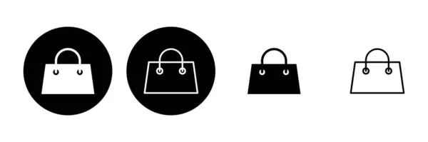Alışveriş Poşeti Ikonu Seti Alışveriş Simgesi Vektörü — Stok Vektör