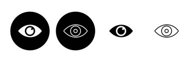 Göz simgesi ayarlandı. Göz vektör simgesi. Bak ve Görüş simgesi. 