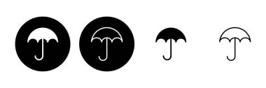 Şemsiye simgesi seti. şemsiye işareti simgesi