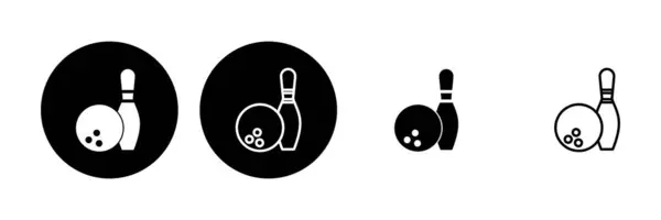 Набір Іконок Боулінгу Боулінгу Значок Штифта Шпильки Боулінгу — стоковий вектор