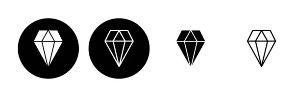 钻石图标设置 钻石宝石矢量图标 — 图库矢量图片