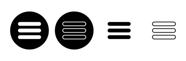 Ikona Nabídky Nastavena Ikona Webového Menu Symbol Hamburgerové Nabídky — Stockový vektor