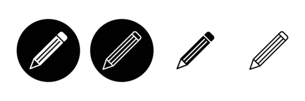 Ensemble Icônes Crayon Symbole Stylo Modifier Vecteur Icône — Image vectorielle