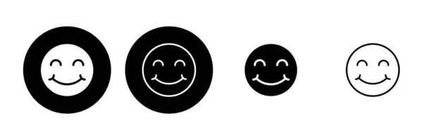 Ícone Sorriso Definido Ícone Emoticon Sorriso Feedback — Vetor de Stock