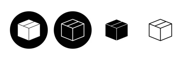 Набір Піктограм Коробки Коробка Вектор Значок Пакет Посилка — стоковий вектор