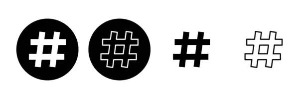 Etiket Simgesi Seti Hashtag Sembolü — Stok Vektör