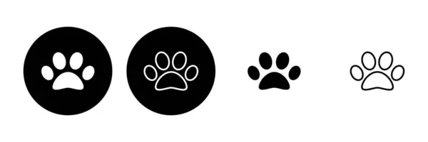 Σύνολο Εικονιδίων Paw Διάνυσμα Εικονίδιο Πόδι Πόδι Σκύλου Γάτας — Διανυσματικό Αρχείο