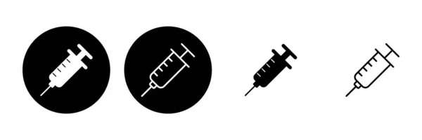 Syringe Ikon Set Ikon För Injektion Vektor — Stock vektor