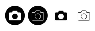 Kamera simgesi ayarlandı. Fotoğraf makinesi simgesi. kamera fotoğrafçılık simgesi.