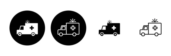 Ambulans Simgesi Hazır Ambulans Kamyonu Ikon Vektörü Ambulans Arabası — Stok Vektör