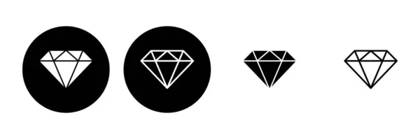 Zestaw Ikon Diamentów Diamentowe Klejnoty Wektor Ikona — Wektor stockowy