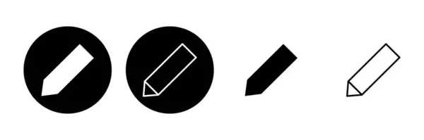 Ikona Tužky Nastavena Symbol Pera Upravit Vektor Ikon — Stockový vektor