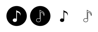 Müzik ikonu seti. nota simgesi vektörü