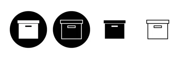 ボックスアイコンセット ボックスベクトルアイコンパッケージ小包 — ストックベクタ