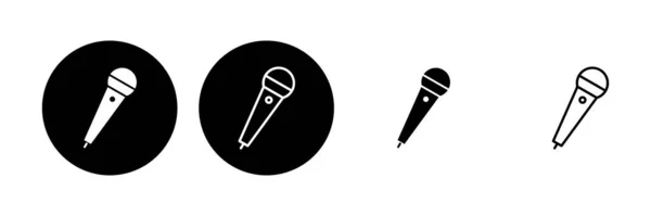 Set Icona Microfono Vettore Icona Karaoke — Vettoriale Stock